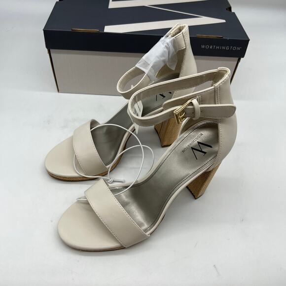 Worthington Womens Lynch Heeled Sandals Ivory Size 9M - Picture 4 of 11